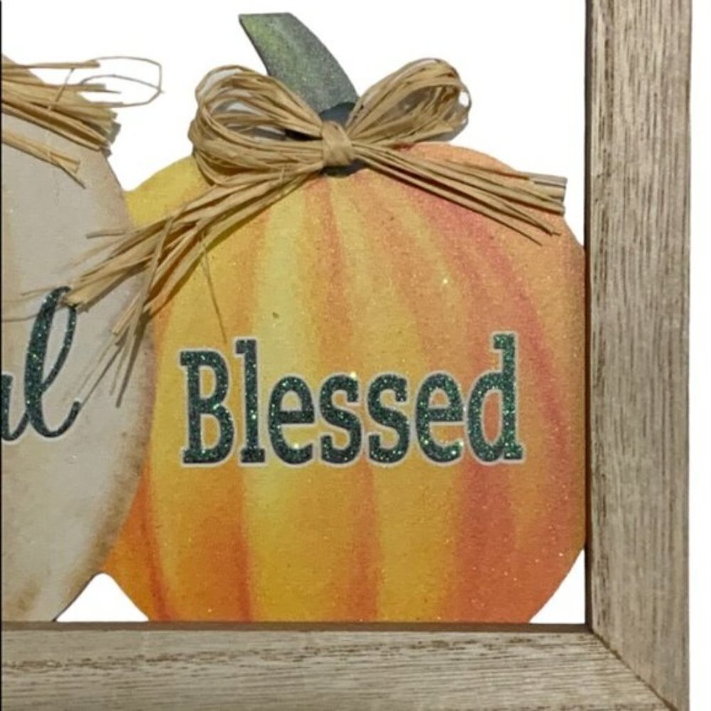 Modern Farmhouse Wall Hanging Fall Autumn Halloween Thanksgiving Decor 14 x 8 in - Picture 4 of 12
